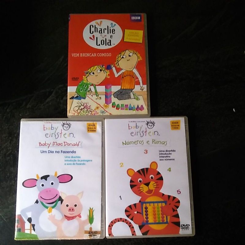 DVDS original seminovos Charlie e Lola , Baby Einstein (leiam a ...