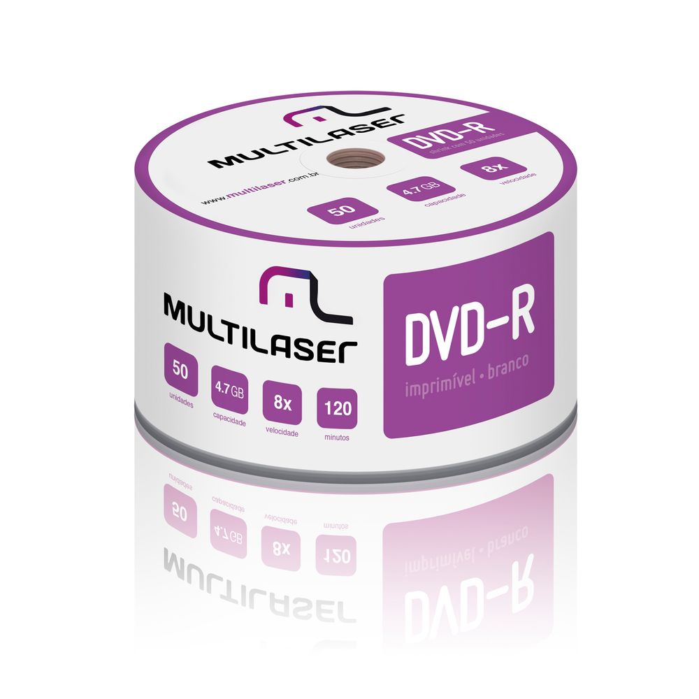 Mídia Multilaser Dvd-R Printable 08X 4,7 Gb - DV052 | Shopee Brasil