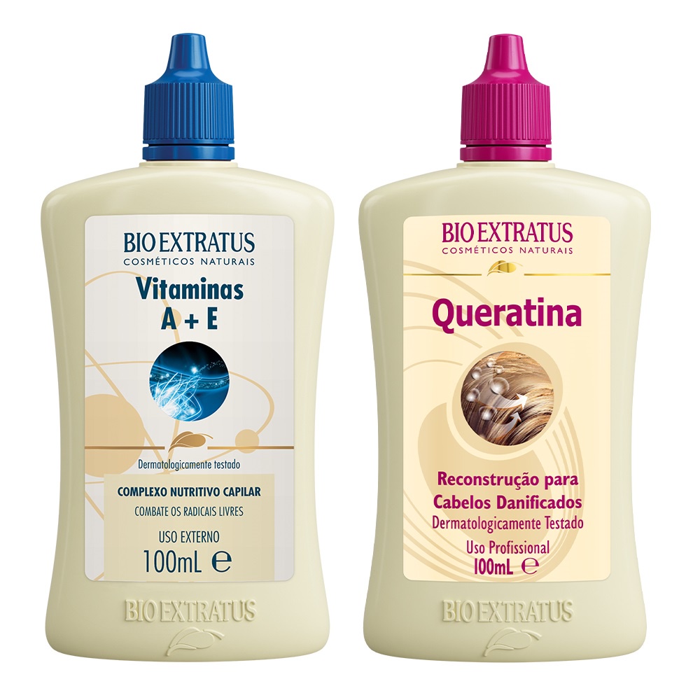 Kit Vitamina A + E 100ml + Queratina 100ml Bio Extratus | Shopee Brasil