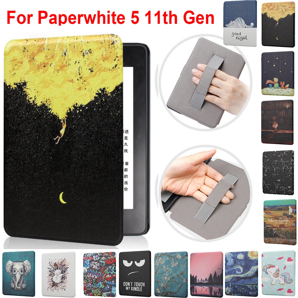 Para Amazon Novo Kindle Paperwhite 5 11a Geração 6.8 Polegadas E-book Capa Inteligente Portátil Pintada Premium Flip Cover KPW5 M2L3EK De Proteção Dura