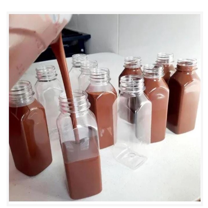 Garrafa Pet Cristal Transp. P/chocolate Quente Sucos 300ml - 12-unidades