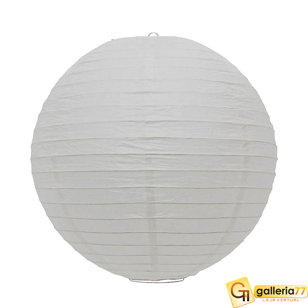Luminária Oriental Japonesa Lanterna Balão Tyotin Decoração Papel 20 cm Branca
