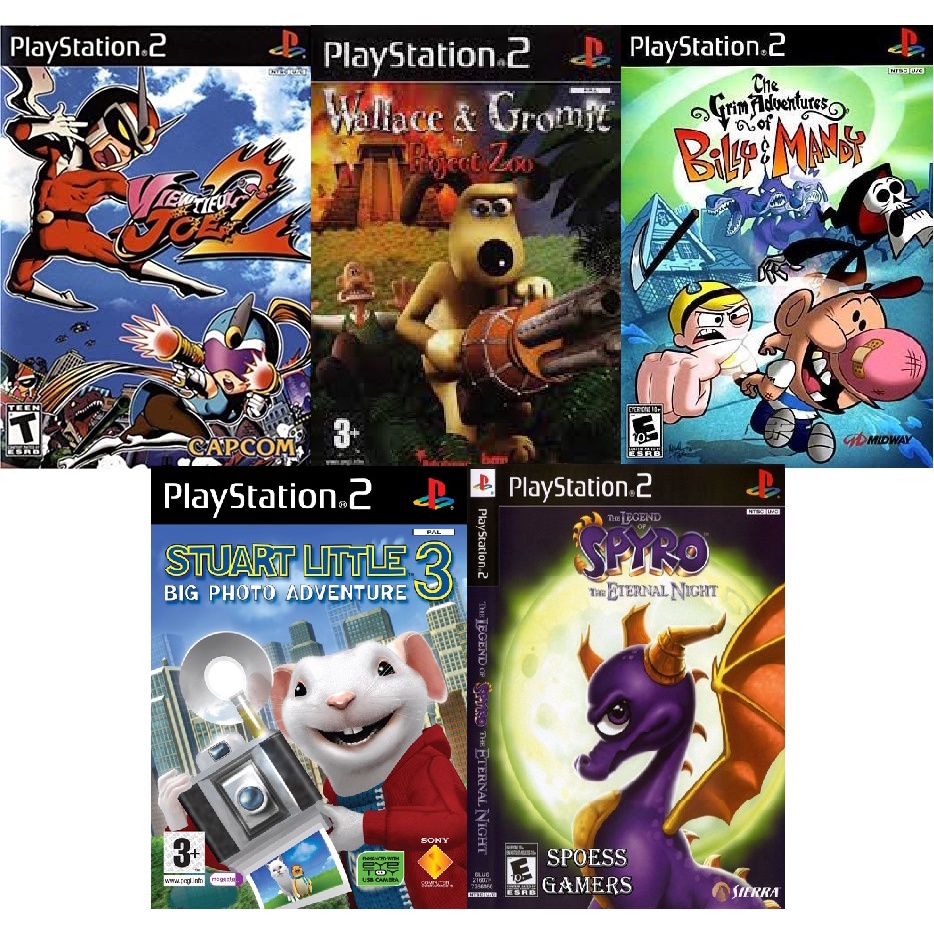 5 JOGOS PS2 VIEWTIFULL JOE WALLACE BILLY MANDY STUART SPYRO infantil |  Shopee Brasil