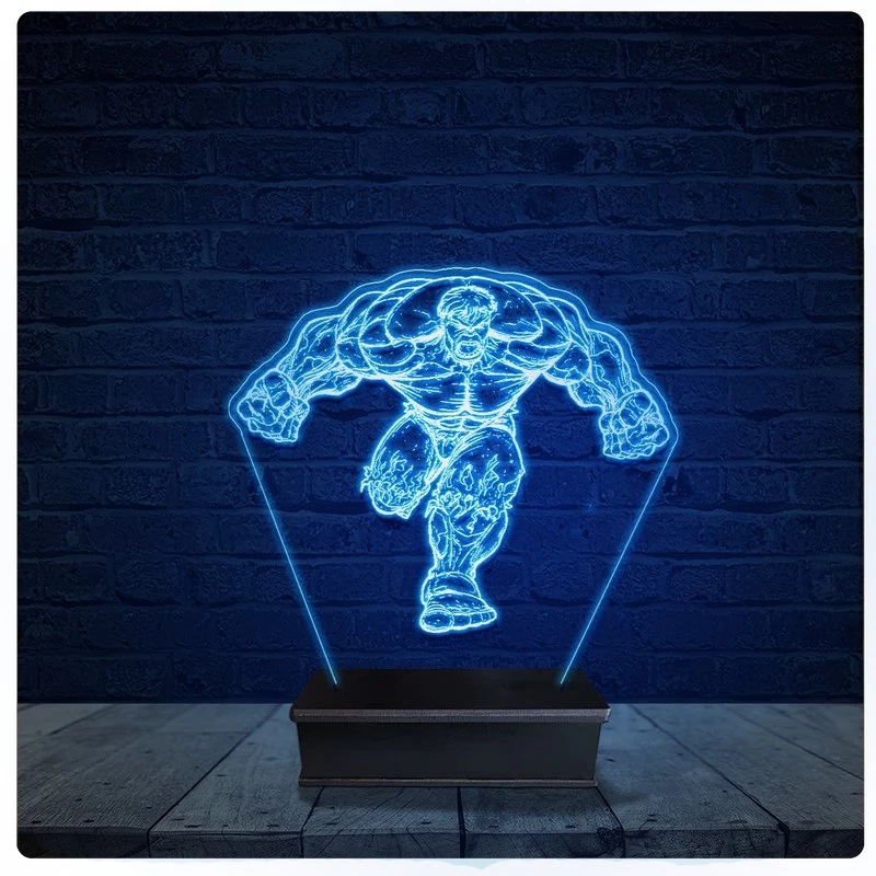 Luminária Led Acrilico Abajur - Hulk Vingadores Marvel 10