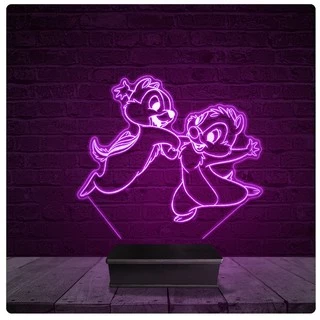 Luminária e Abajur Acrílico Led Desenho Esquilo Infantil 02