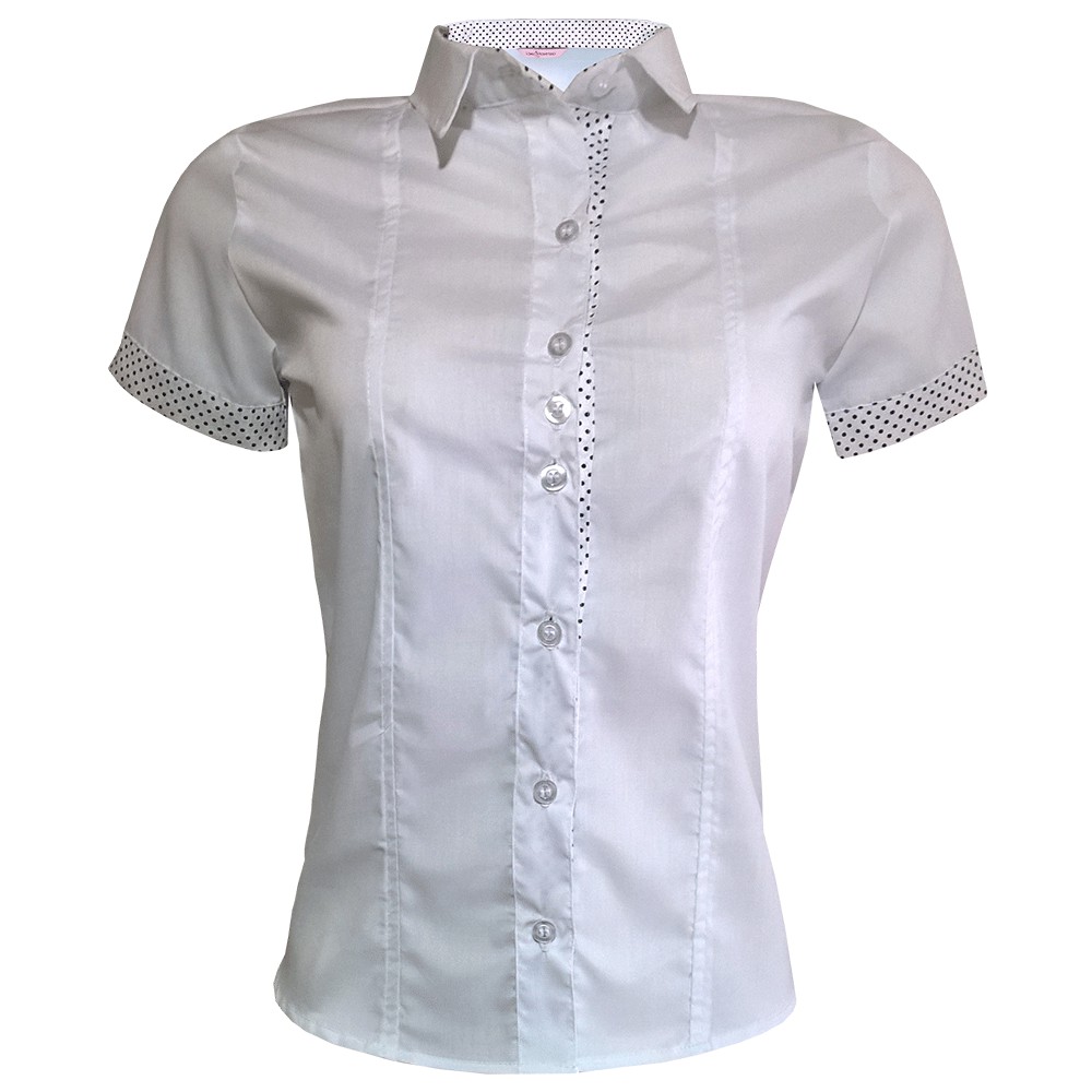 Camisa feminina best sale branca manga curta