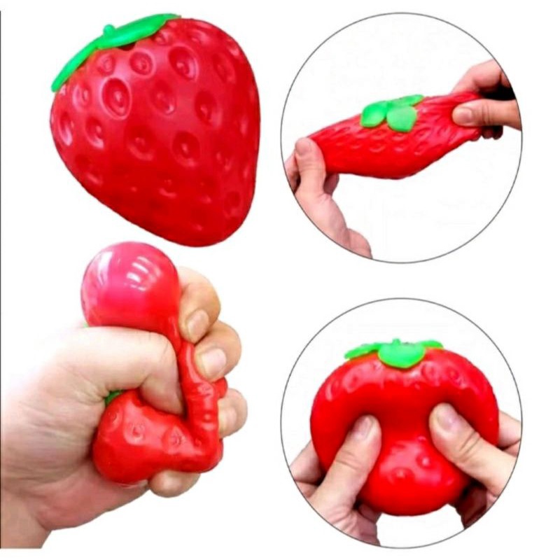 Squish Morango Fidget Toy Brinquedo Anti Stress Descompressão Satisfatório Criança Stress Ball Autismo Ansiedade Divertido Macio Fofinho
