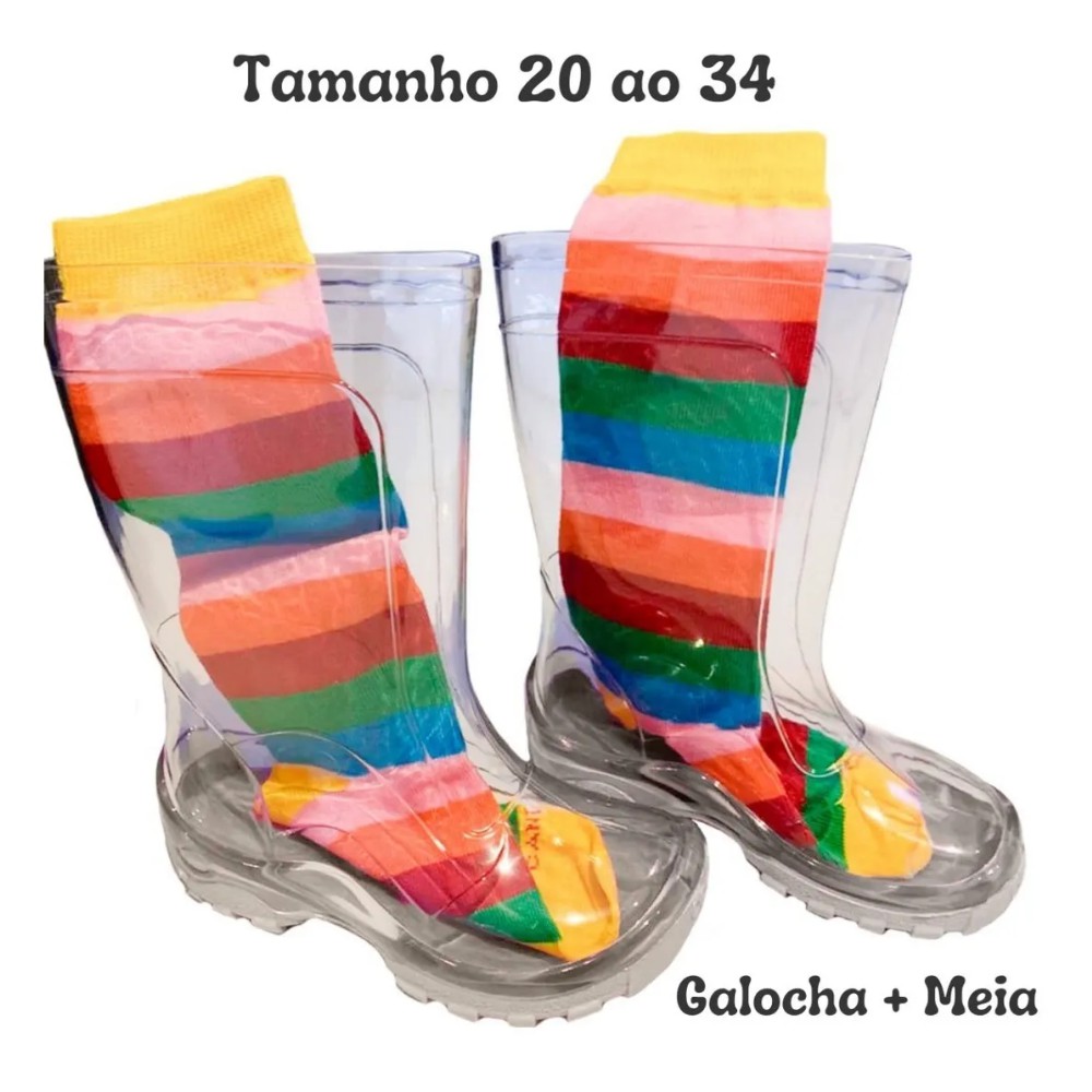 Galocha infantil hot sale transparente puket