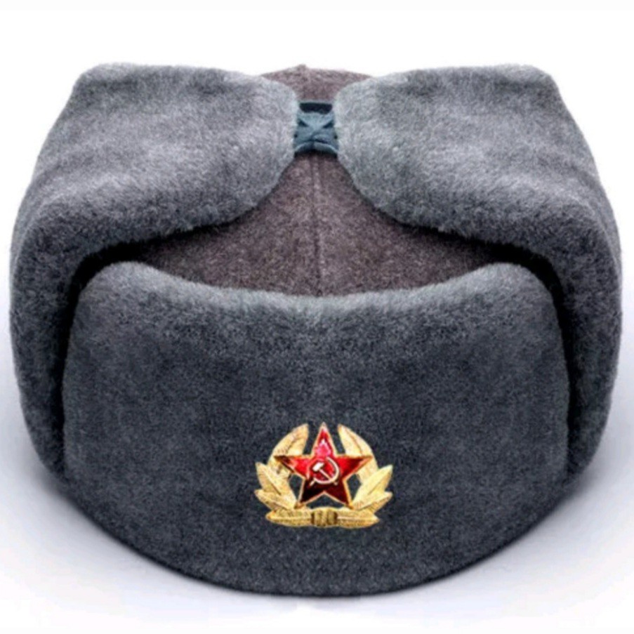Ushanka Original do Exército da URSS. Autêntico Excedente de Estoque Militar Soviético. Chapéu Russo para inverno. Novo.