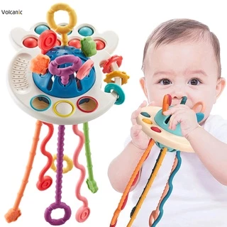 Brinquedos Sensoriais Para Bebês Montessori Pull String Interactive Educational toy Desenvolvimento De Educacionais De Silicone De Pequeno Porte