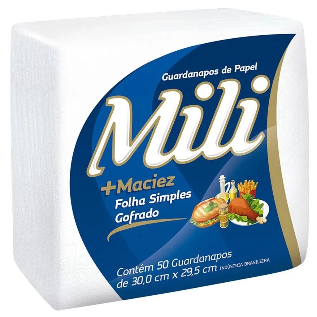 Guardanapo Simples Gofrado 30x29,5cm C/50 Folhas - Mili | Shopee Brasil