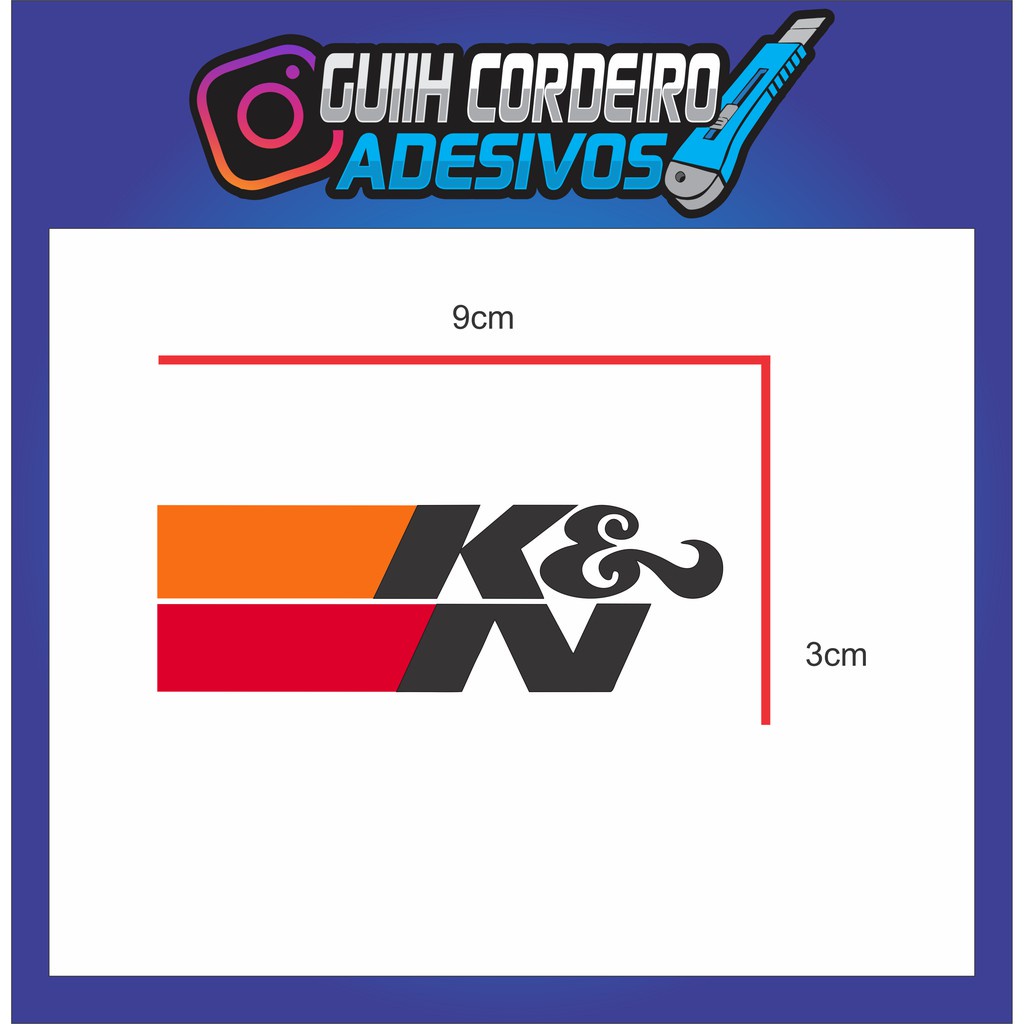 Adesivo K&N carros, motos
