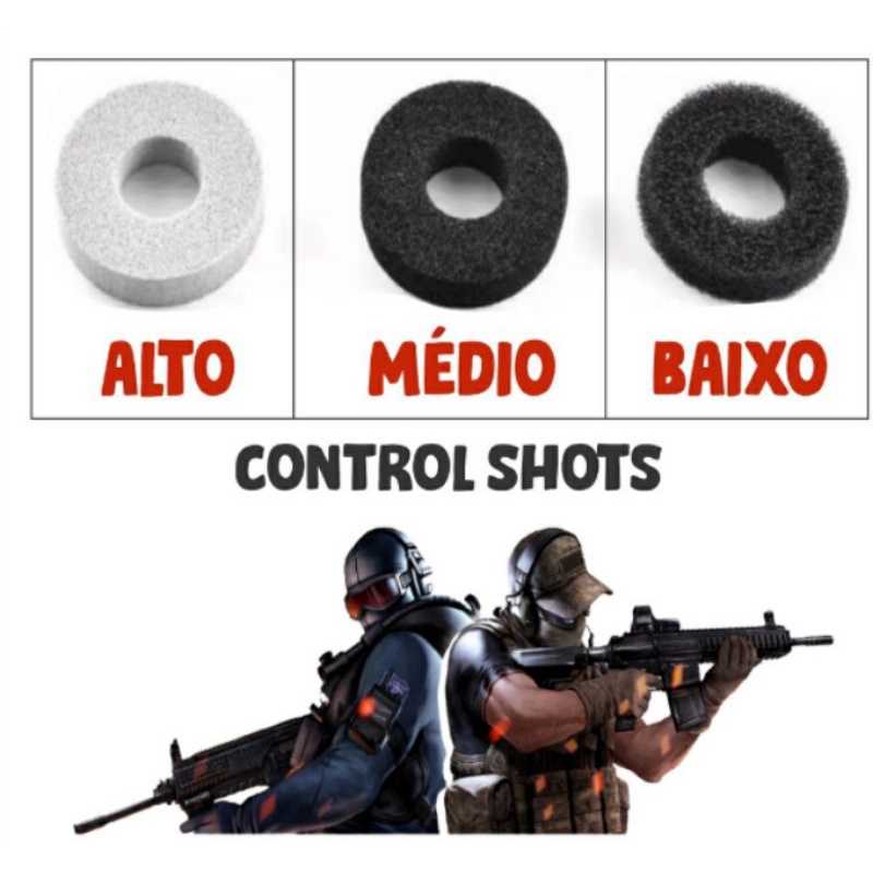 Kit 3 Control Shot Anéis de Precisão Controle PlayStation e Xbox One