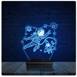 Luminária Led Acrilico Abajur - Astronauta Desenho 38