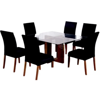 Kit Capa Cadeira Jantar Malha Elastico 4 Pcs Mesa Cozinha