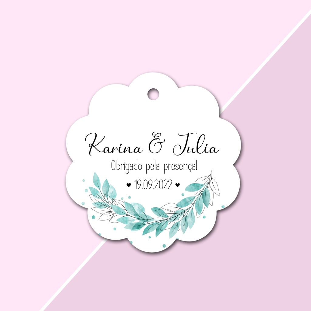 100 Tags Personalizada Formato Flor Lembrancinha para Casamento ...