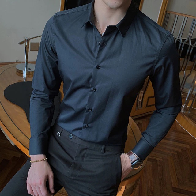 Camisa masculina slim fit