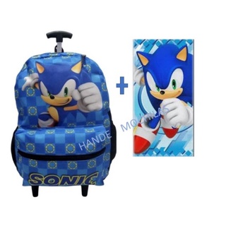 Kit Mochila Infantil Escolar Sonic Runners com Rodinhas - Chic Outlet -  Economize com estilo!