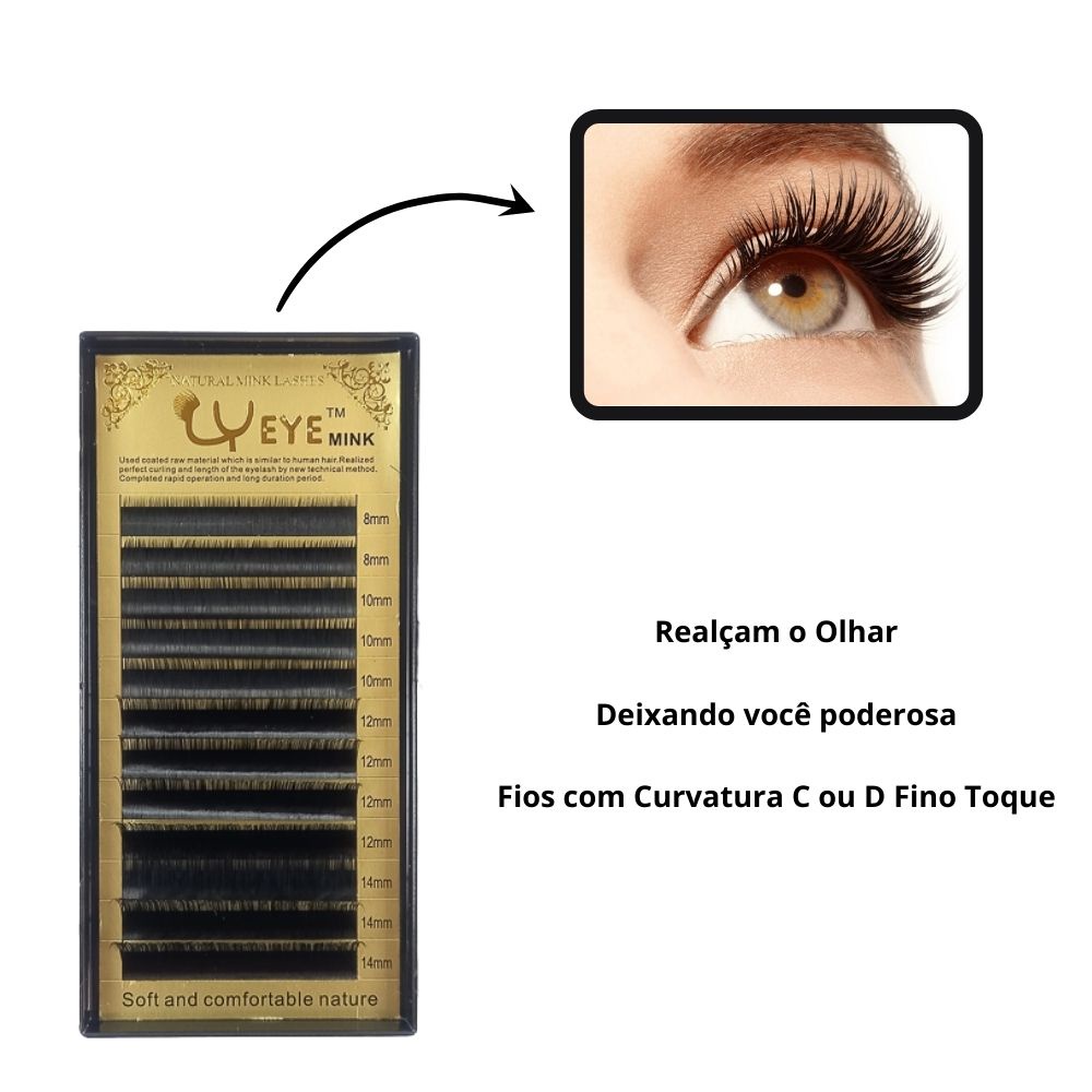Cilios Fio A Fio Natural Mink Eye MIX De Tamanhos E Formatos | Shopee ...