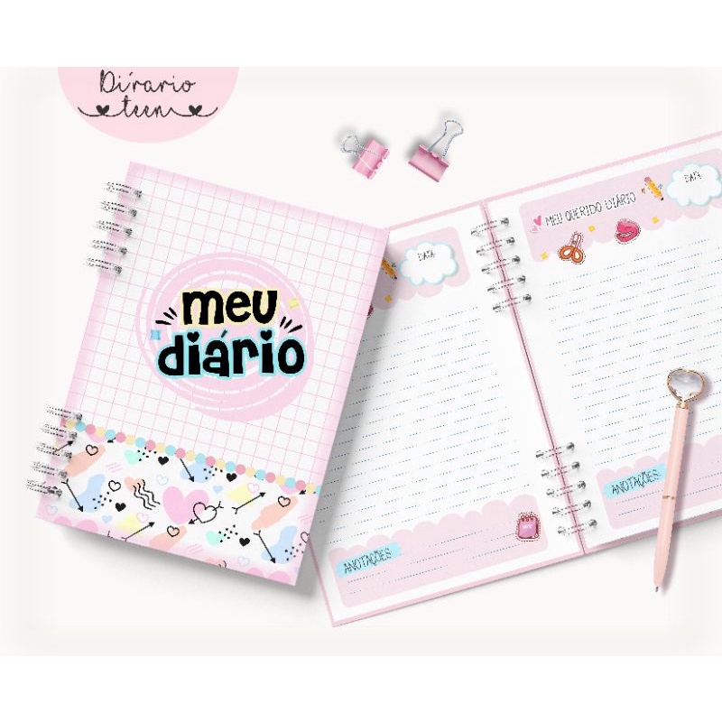 Diário para Meninas  Elo7 Produtos Especiais