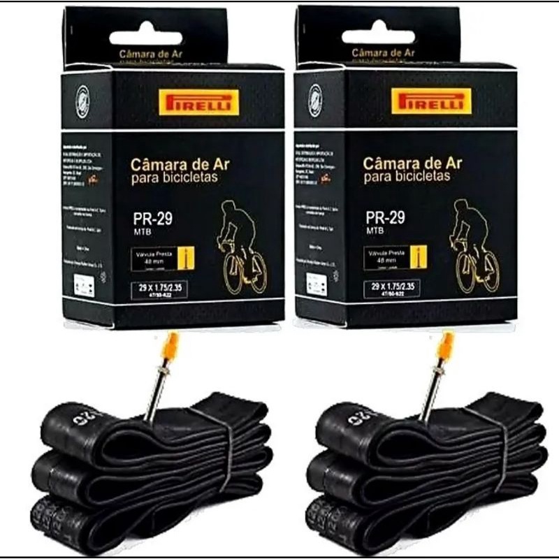 Kit com 02 Und de Câmara De Ar Aro 29 Pirelli Valvula Presta