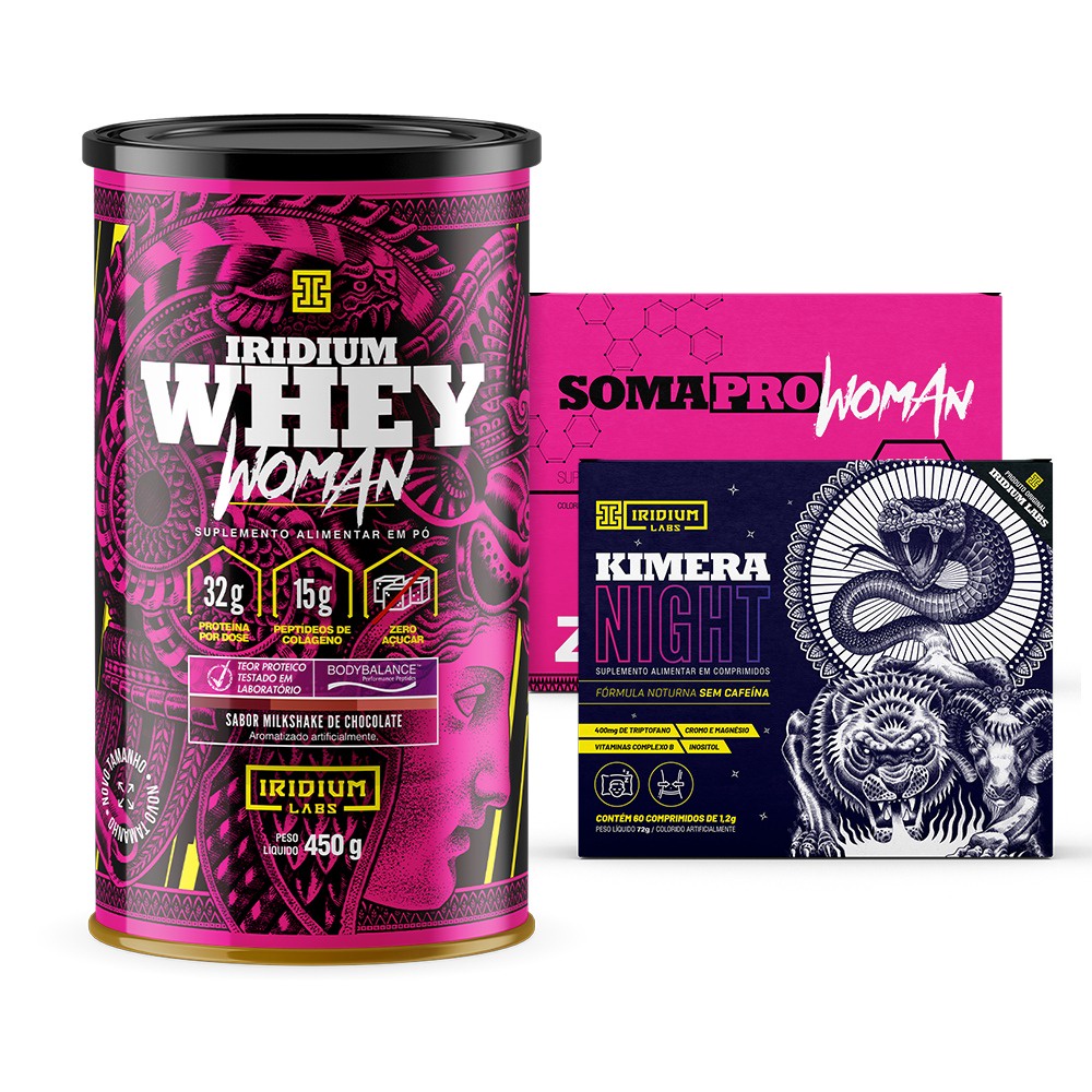 Whey Protein Woman 450g + Kimera Night + Soma Pro Woman – Iridium Labs