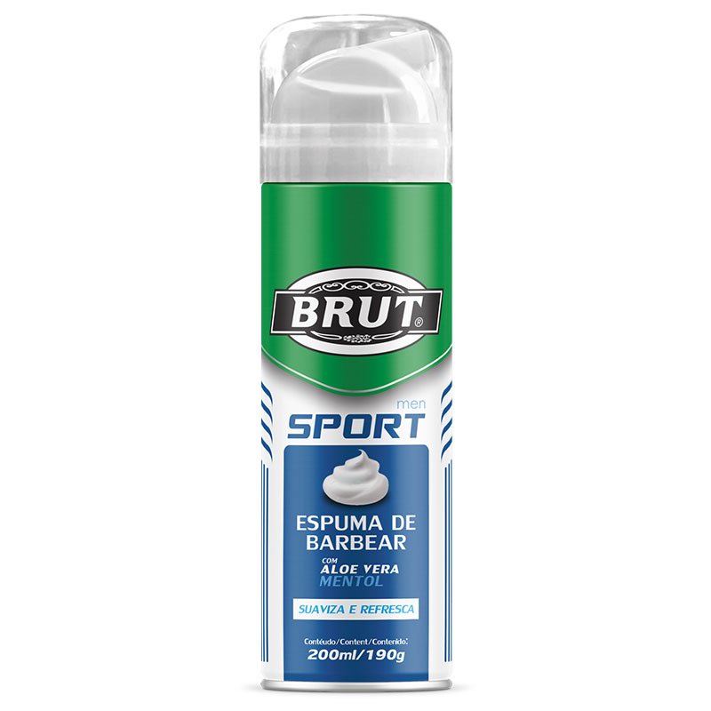 Espuma de Barbear Brut Sport Com Aloe Vera Mentol 200ml | Shopee Brasil