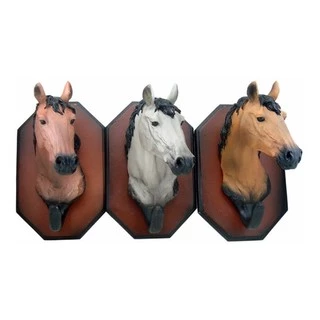 Cabeça De Cavalo Cabide Country De Resina Decoração 20cm.