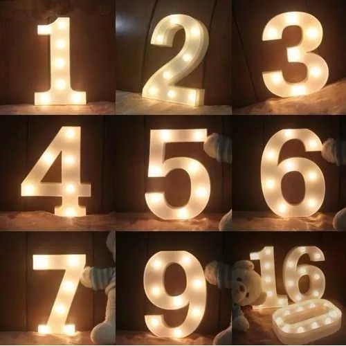 luminária decorativa numero led 3d 22cm Shopee Brasil