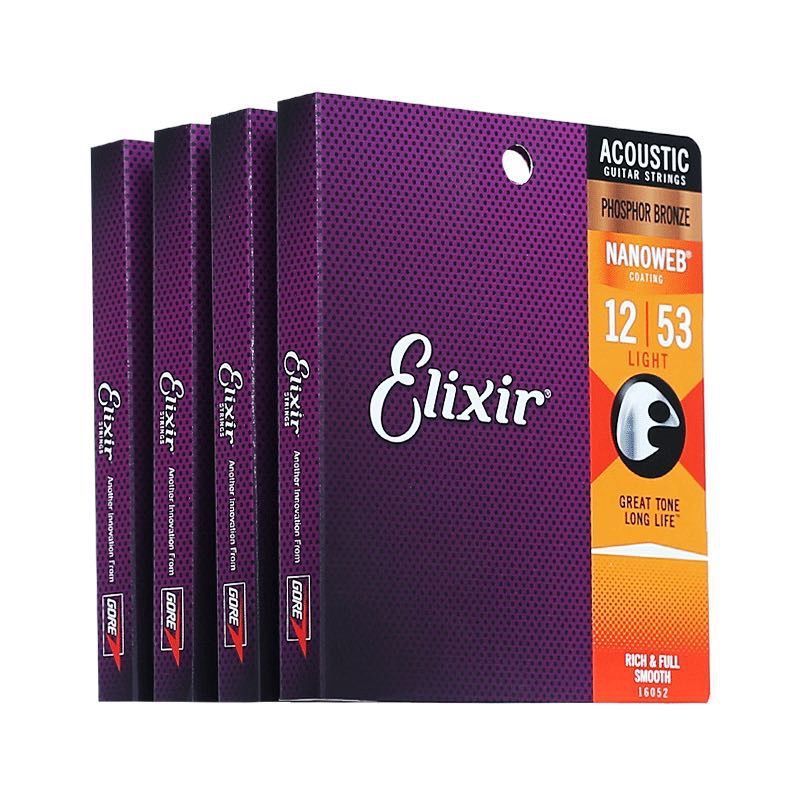 Corda De Guitarra Elixir 11027 11052 16027 16052 Para Violão Acústico ...