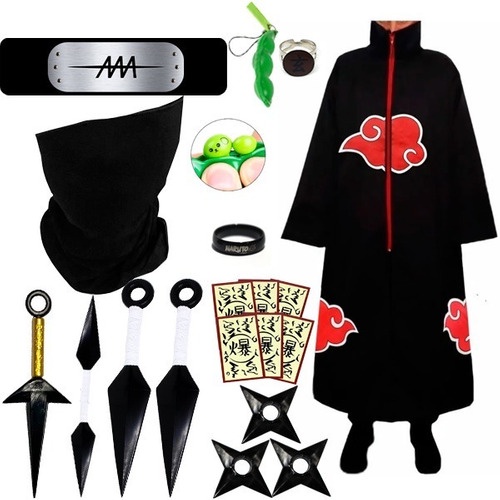 AKATSUKIJAPAN　セット Roupa Naruto Akatsuki Kit Bandana Zetsu Com Chaveiro Pop It