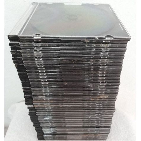 Capa Caixa Acrílica CD/ DVD Transparente Simples/Fina com Fundo Preto ...