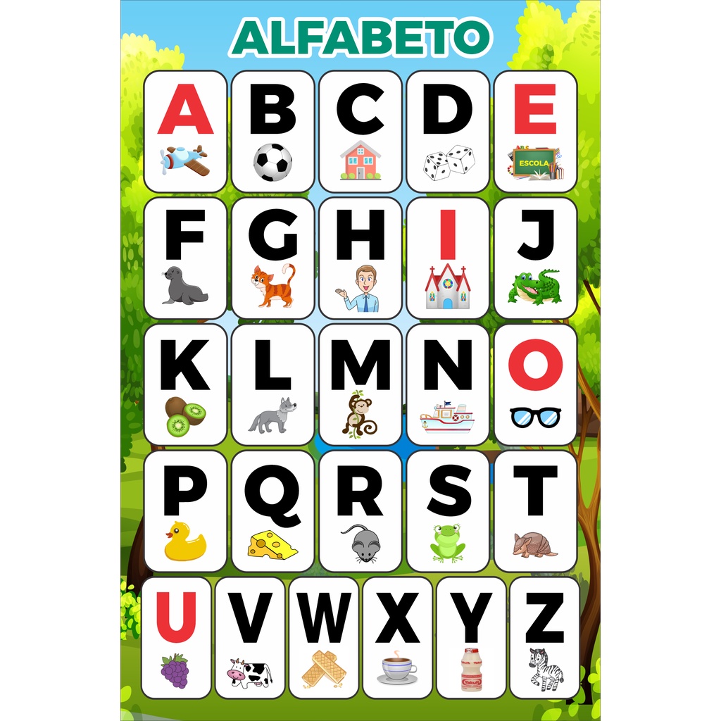 Banner Didático Infantil Escolar Alfabeto Colorido