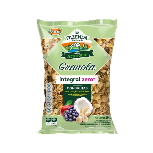Granola Integral Com Frutas Zero 230g Shopee Brasil