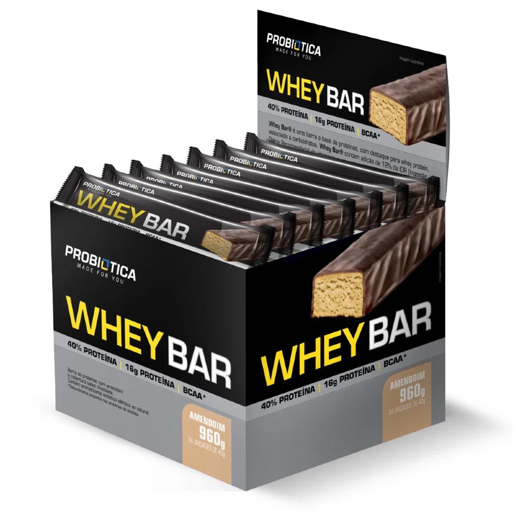 Whey Bar Protein 24un 40gr Probiotica