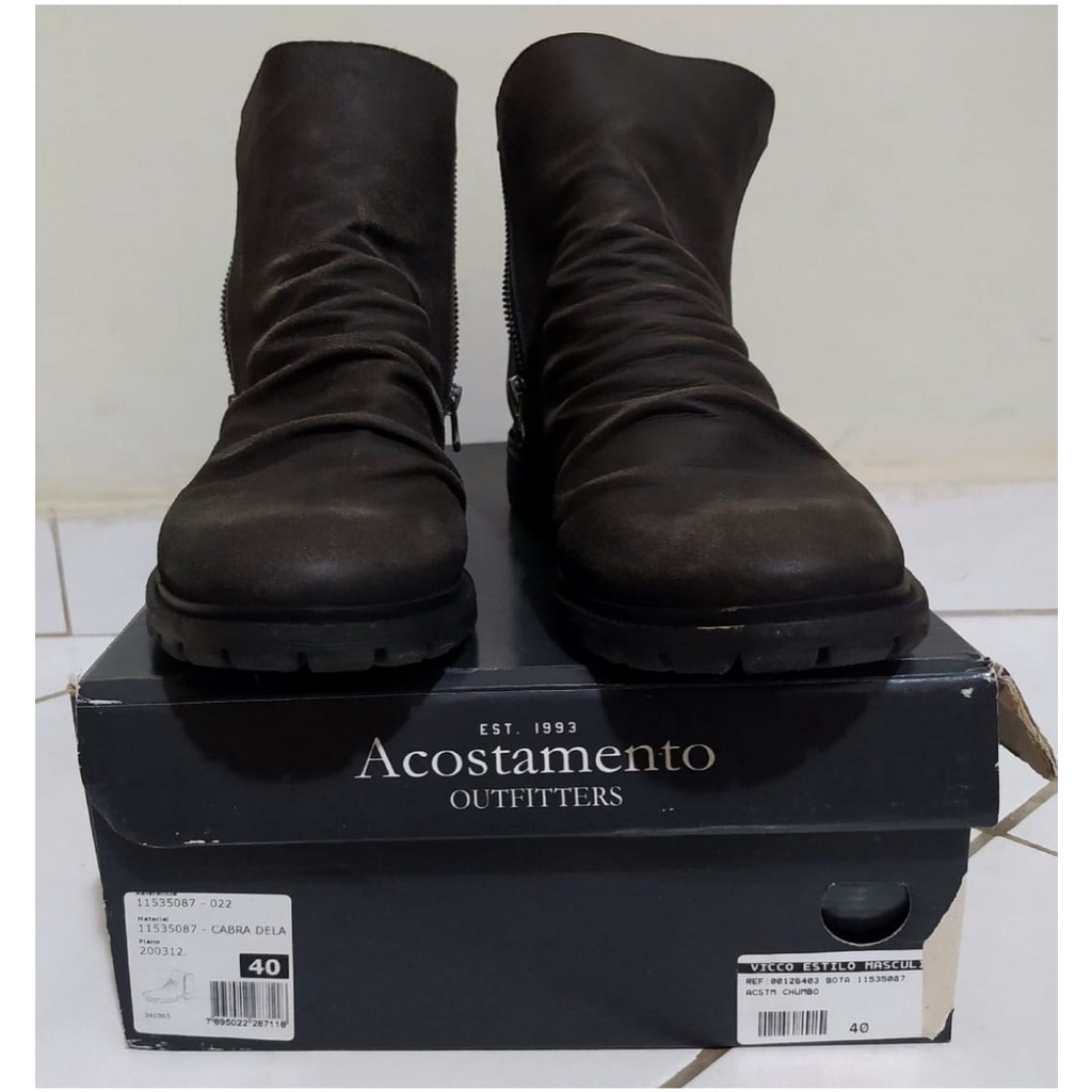 Bota best sale acostamento masculina