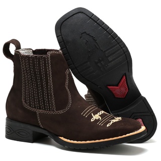 Bota Feminina Texana Couro Country Roça Solado Macio JDK291