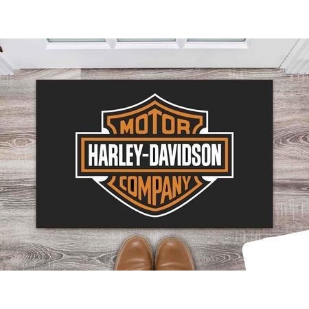 Tapete Capacho Decorativo Entrada Porta Sala Harley Davidson