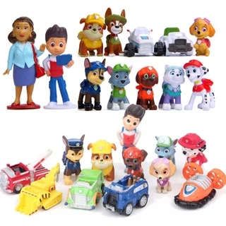 Tecombe Enfeites De Brinquedo Patrulha Canina 12 Peças Kit De Figuras De Anime De Patrulha Cachorro Marshall Ryder Bonecas Modelo Brinquedos