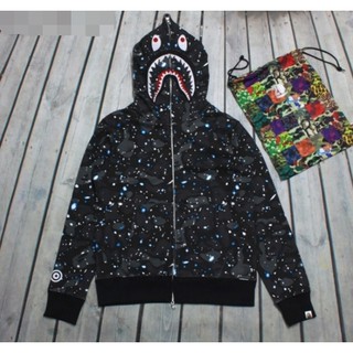 Novo Clássico BAPEe Shark Starry sky Luminous Hoodie Sweater Homem Camisola Casual Mulher Casaco