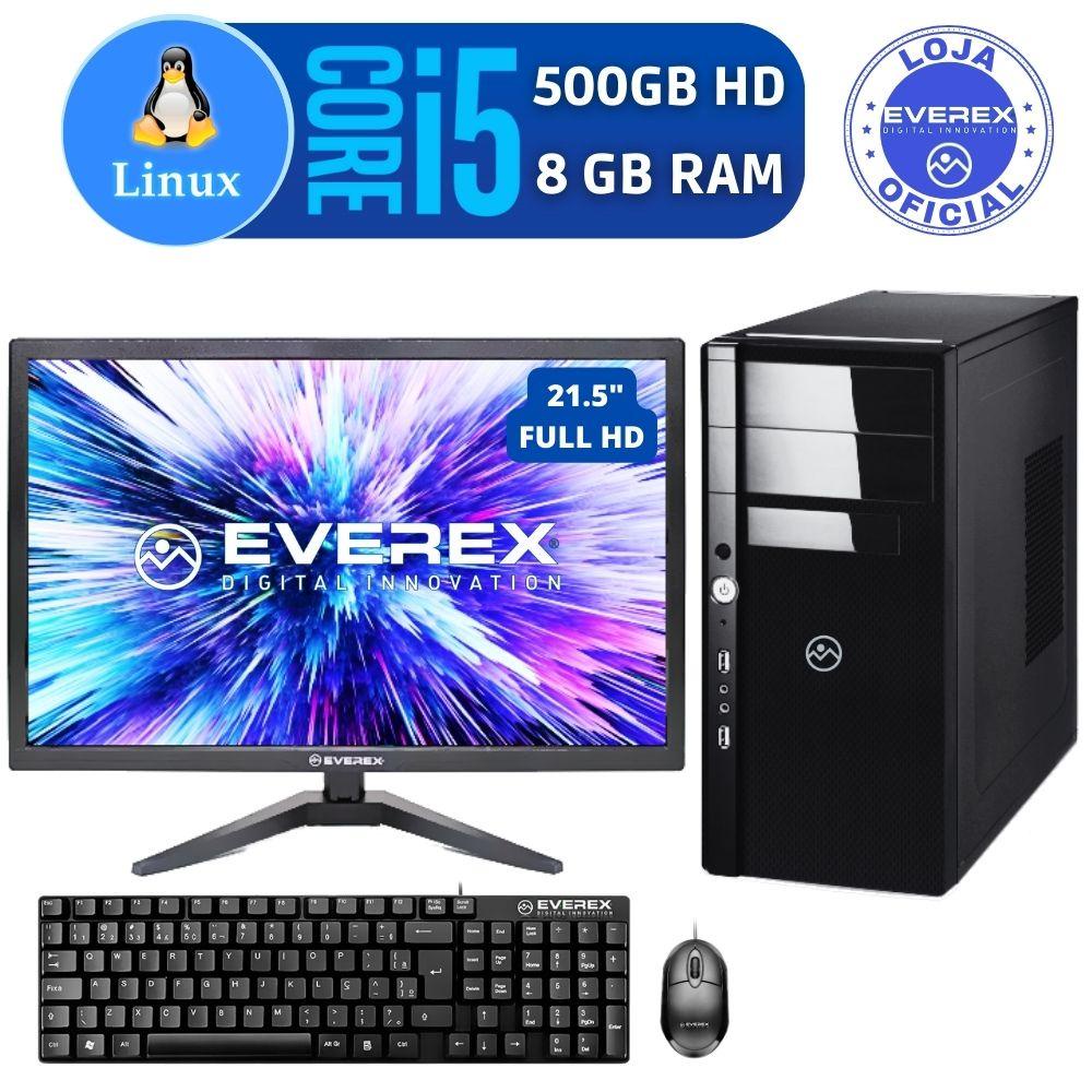 Computador Core i5, 8GB, 500GB HD e Linux + MONITOR 21,5