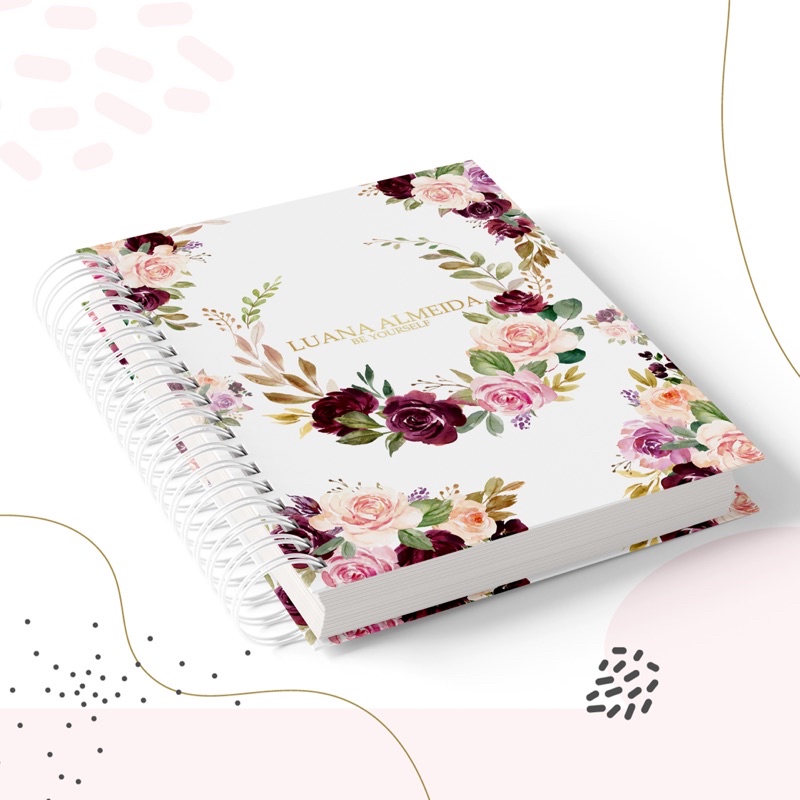 Caderno Super luxo floral personalizado 2023 N19 | Shopee Brasil