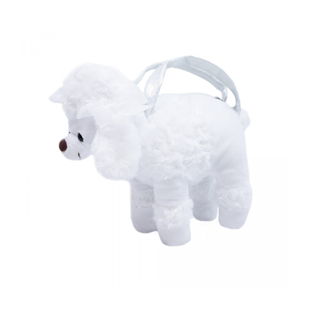 Bolsa Cachorrinha Poodle Branca 23X23cm - Pelúcia - Fofy Toys