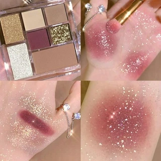 Sombra Portátil Sete Cores Sombra Terra Cor Glitter Sequins Matte Pearlescent Waterproof Paleta de Sombra Portátil Preguiçosa Tangram Paleta de Sombra Divertida Base de Contorno Sombra para Iniciantes