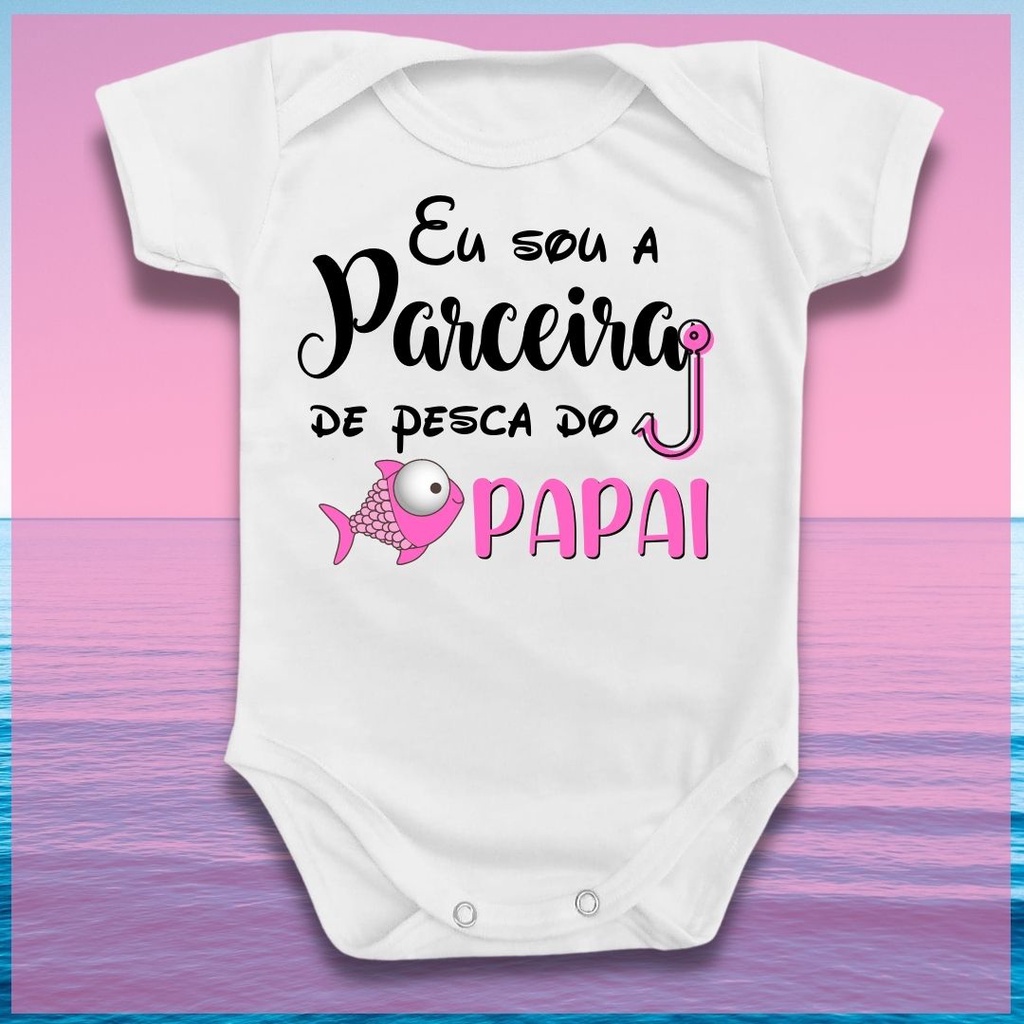 Body Bebê Menina Manga Curta Princesinha do Papai