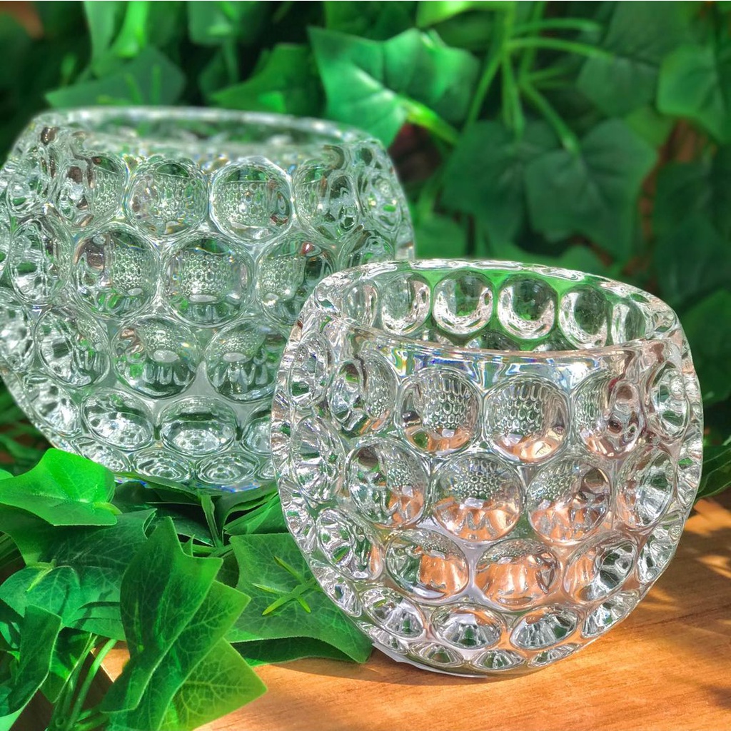 Porta Vela De Cristal Bolhas X Cm Shopee Brasil