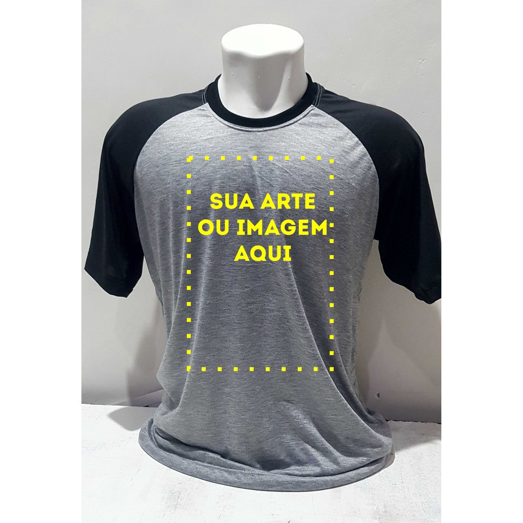 CAMISA RAGLAN MESCLA PERSONALIZADA COM SUA ARTE | Shopee Brasil