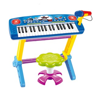 PIANO TECLADO INFANTIL MICROFONE BANQUINHO MC421P : :  Brinquedos e Jogos