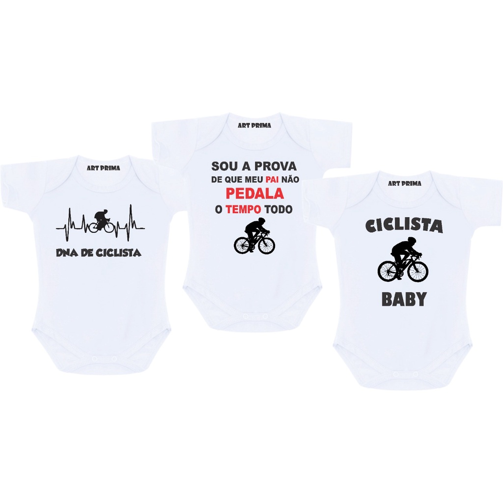 Kit Roupa de beb Body Bebe Ciclismo 3 Pe as Baby Ciclista Bike