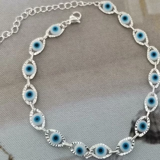 Pulseira Olho Grego Folheado Danhado A Prata 925 Durabilidade 3 meses